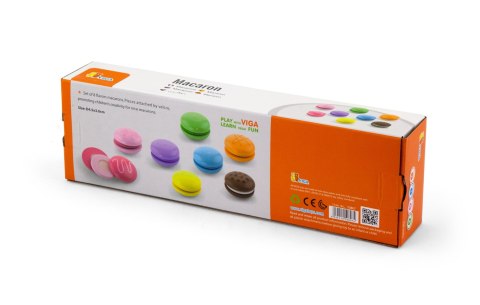 Drewniany Ciastka Zestaw kolorowych makaroników Viga Toys 8 sztuk