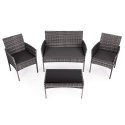 Komplet mebli ogrodowych z technorattanu ławka stolik krzesła szary MultiGarden
