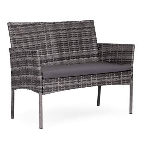 Komplet mebli ogrodowych z technorattanu ławka stolik krzesła szary MultiGarden