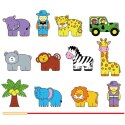 VIGA Drewniana Nawlekanka Przeplatanka Klocki Safari ZOO Montessori
