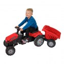 WOOPIE Traktor MAX na pedały z przyczepą czerwony