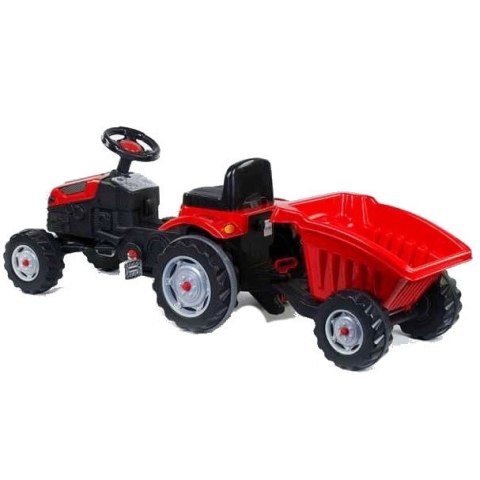 WOOPIE Traktor MAX na pedały z przyczepą czerwony