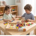 Drewniana Mozaika Geometryczna Viga Toys Układanka Logiczna Klocki 148 el