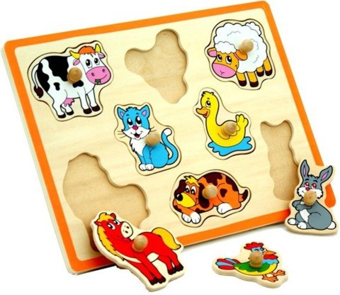 Drewniane Puzzle Farma Układanka Viga Toys