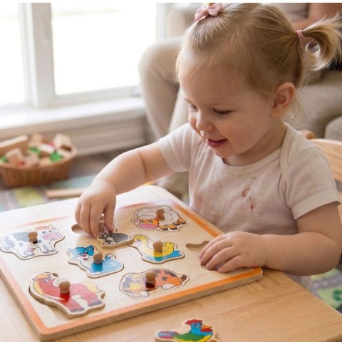 Drewniane Puzzle Farma Układanka Viga Toys