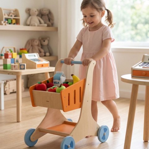 Drewniany Wózek sklepowy na zakupy Viga Toys