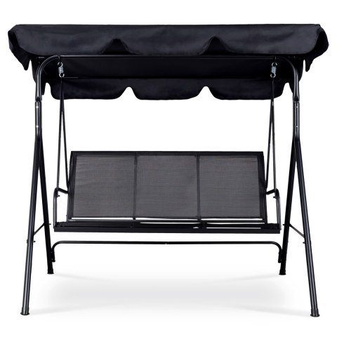 Huśtawka ogrodowa 3-osobowa bujana wolnostojąca stalowa czarna MultiGarden