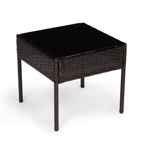 Komplet mebli ogrodowych z technorattanu 2 krzesła stolik ciemny brąz MultiGarden