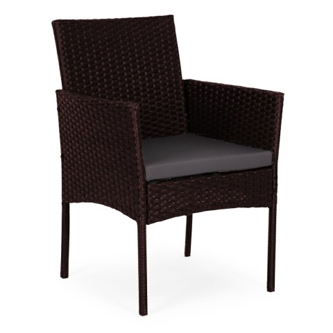 Komplet mebli ogrodowych z technorattanu ławka stolik krzesła ciemny brąz MultiGarden