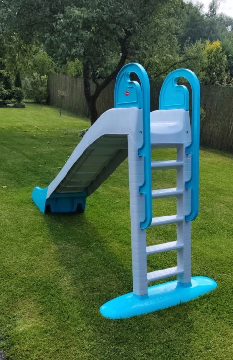 Największa solidna zjeżdżalnia dla dzieci 243 cm 014550/13 (miętowo-szara)