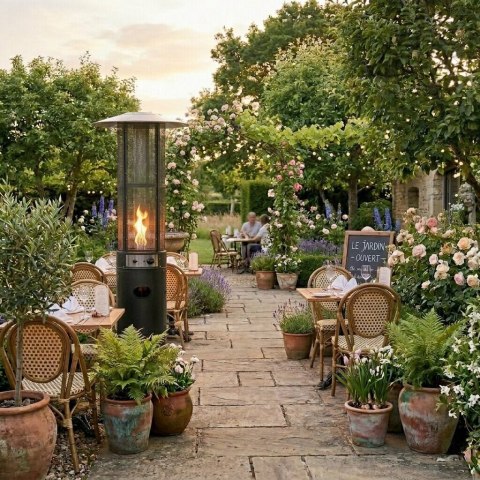 Ogrzewacz parasol gazowy grzejnik 11 kW na ogród patio reduktor wąż pokrowiec MultiGarden