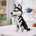 Zestaw Klocki Konstrukcyjne Pies Husky Biało-Czarny Figurka 3D 1900 el.