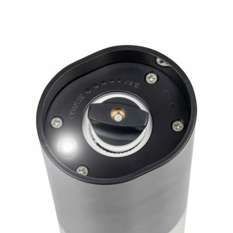 Elektryczny młynek do soli i pieprzu akumulatorowy USB zestaw 2 sztuki regulacja mielenia podświetlenie