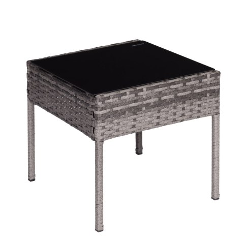 Komplet mebli ogrodowych z technorattanu 2 krzesła stolik szary MultiGarden