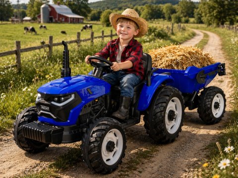 TRAKTOR na akumulator z przyczepą i ruchomym kiperem PA0347