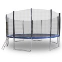 Trampolina ogrodowa 490 cm 16FT siatka drabinka 160 kg stabilna UV