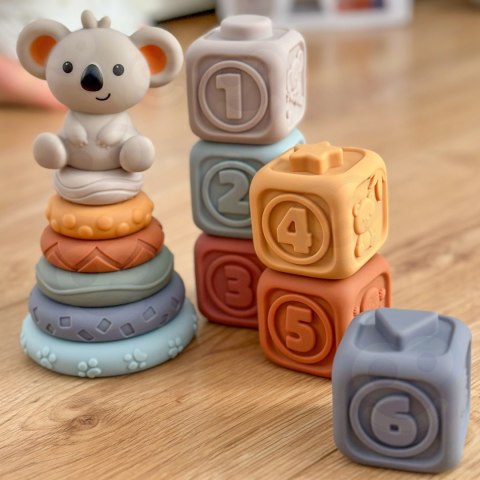 WOOPIE BABY Zestaw Edukacyjny 3w1 Piramidka Klocki Gryzak