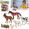 Zestaw Figurki Zwierzęta Domowe Gospodarskie Farma Drzewka Płot 13 el.