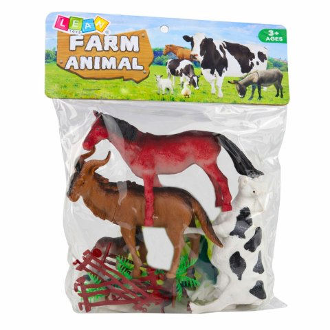 Zestaw Figurki Zwierzęta Domowe Gospodarskie Farma Drzewka Płot 13 el.