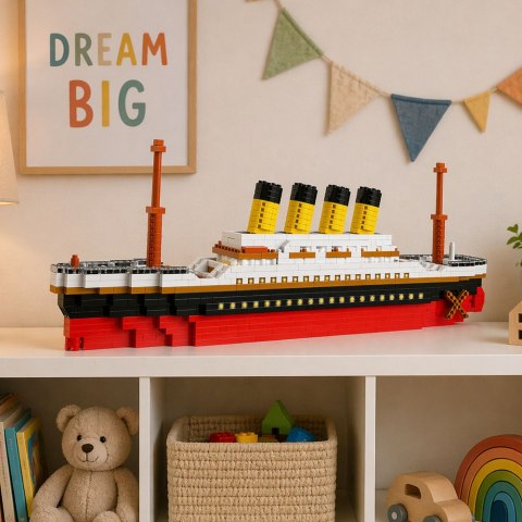 Zestaw Klocki Konstrukcyjne Statek Titanic Duży Model 60 cm 3327 el.