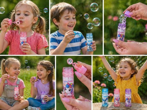 Bajecznie kolorowe Bańki mydlane Jednorożec Płyn do baniek 65ml +Gra ZA6151