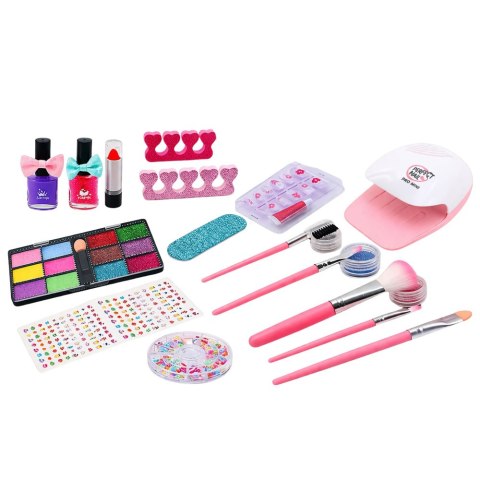 Zestaw Piękności Kosmetyczka Dla Dzieci Akcesoria Do Paznokci Suszarka 20el.