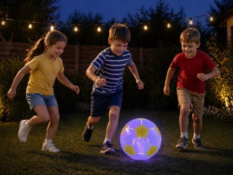 Dmuchana piłka LED dla dzieci śr45 cm Lekka Świecąca idealna do gry SP0869