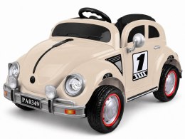 Autko na akumulator dla dziecka beżowy GARBUS retro efekt bujania PA0349