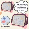 WOOPIE Znikopis Tablica Magnetyczna Kolorowa + 2 Stempelki