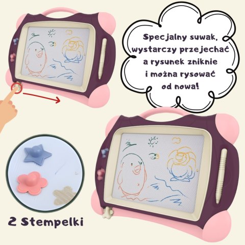 WOOPIE Znikopis Tablica Magnetyczna Kolorowa + 2 Stempelki