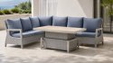 Zestaw mebli ogrodowych Royal Comfort techorattan szary + Duży Narożnik + Regulowany Stół + 13 Poduszek