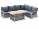 Zestaw mebli ogrodowych Royal Comfort techorattan szary + Duży Narożnik + Regulowany Stół + 13 Poduszek