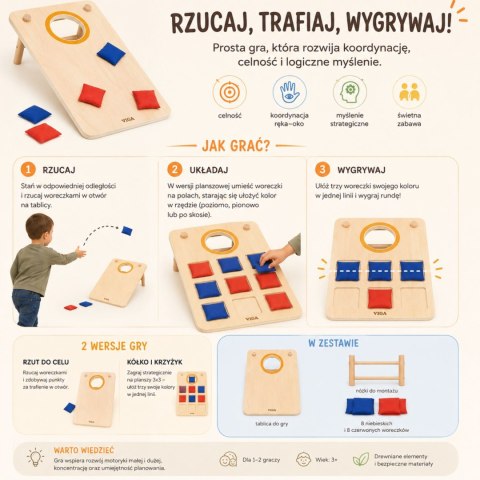Viga Gra Zręcznościowa 2w1 Kółko i Krzyżyk + Cronhole - Rzut Do celu