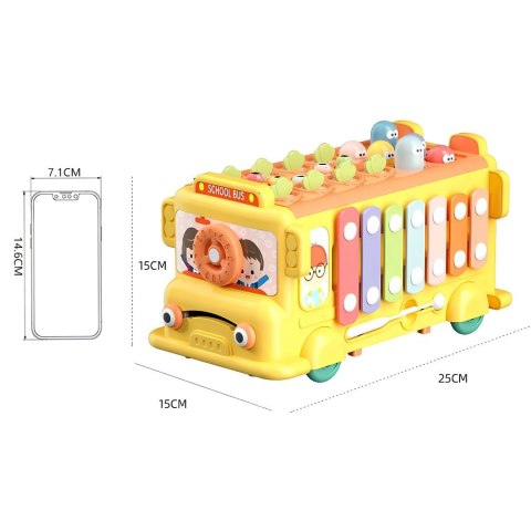 WOOPIE BABY Interaktywny Autobus Edukacyjny 6w1 Młoteczek Cymbałki +18 m