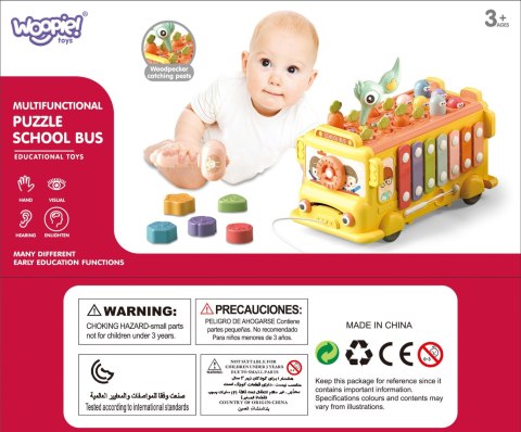 WOOPIE BABY Interaktywny Autobus Edukacyjny 6w1 Młoteczek Cymbałki +18 m