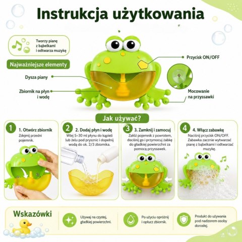 WOOPIE Zabawka do Kąpieli Żaba do Robienia Piany z Melodią