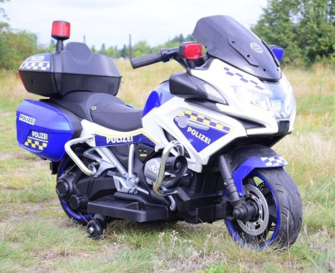 OLBRZYMI SUPER MOTOR ŚCIGACZ POLICYJNY,MIĘKKIE KOŁA, MIĘKKIE SIEDZENIE, GAZ W RĄCZCE, HAMULEC /MH888