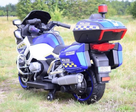 OLBRZYMI SUPER MOTOR ŚCIGACZ POLICYJNY,MIĘKKIE KOŁA, MIĘKKIE SIEDZENIE, GAZ W RĄCZCE, HAMULEC /MH888