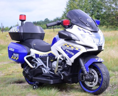 OLBRZYMI SUPER MOTOR ŚCIGACZ POLICYJNY,MIĘKKIE KOŁA, MIĘKKIE SIEDZENIE, GAZ W RĄCZCE, HAMULEC /MH888