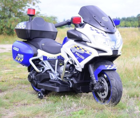OLBRZYMI SUPER MOTOR ŚCIGACZ POLICYJNY,MIĘKKIE KOŁA, MIĘKKIE SIEDZENIE, GAZ W RĄCZCE, HAMULEC /MH888