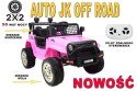 JEEP NA AKUMULATOR "JK OFF ROAD", MIĘKKIE KOŁA, MIĘKKIE SIEDZENIE/LL555