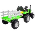 MEGA TRAKTOR NA AKUMULATOR Z PRZYCZEPĄ. MIĘKKIE SIEDZENIE, MIEKKIE KOŁA PILOT, /HL3388