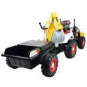 Super DWUSTRONNY traktor na akumulator ze spychaczem, koparką i przyczepą/BEJ1588