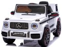 Auto na akumulator Mercedes AMG G63 4x4 BIAŁY Piankowe koła Eva, miękki fotelik Licencja