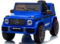 Auto na akumulator Mercedes AMG G63 4x4 NIEBIESKI Piankowe koła Eva, miękki fotelik Licencja