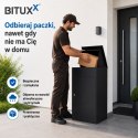 Skrzynka na paczki BITUX 90L stalowa zamykana czarna wodoodporna 53x41x76,5