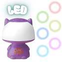 WOOPIE Multifunkcyjna Lampka RGB Głośnik Bluetooth Karaoke Modulator Głosu Karta SD AUX Fioletowa