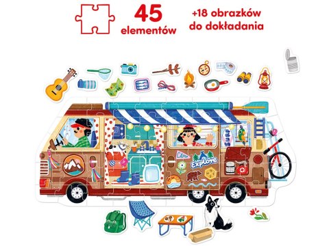 CzuCzu Moto Puzzle Kamper Edukacyjne Puzzle dla Dzieci 45 el. Za6686