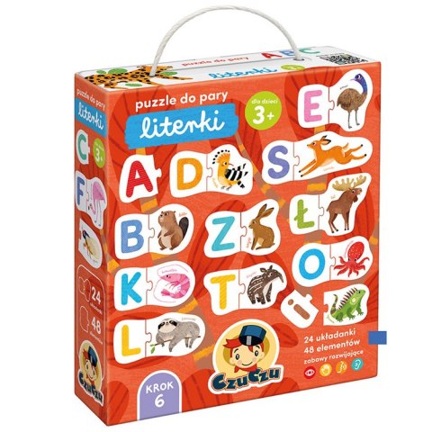 CzuCzu Puzzle do pary Literki alfabet zwierzęta - edukacyjne 24 pary ZA6692