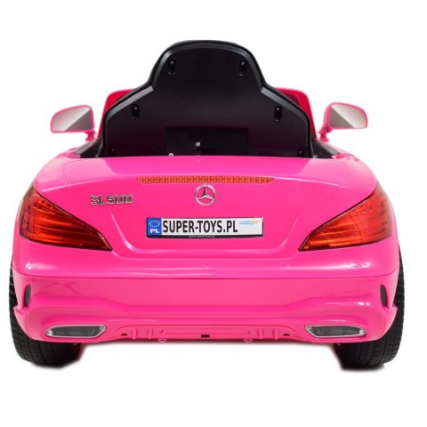 Mercedes SL500 Auto na akumulator dla dzieci Koła EVA Skóra Różowy